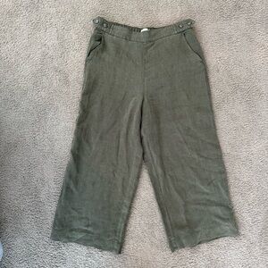 Calypso St. Barth Olive Green Wide-Leg Pants